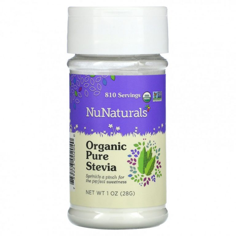 NuNaturals, Органическая чистая стевия, 28 г (1 унция)