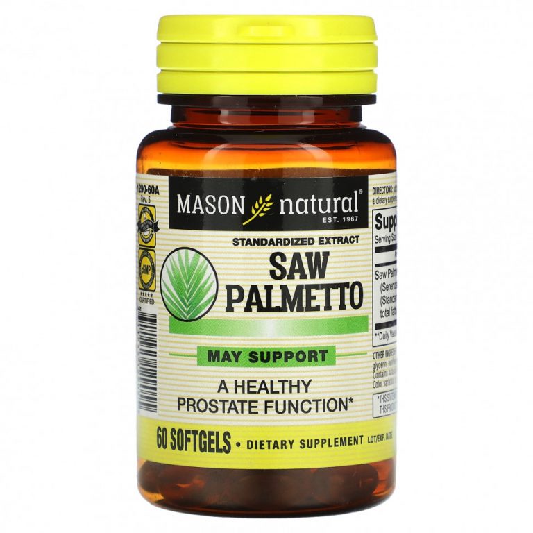 Mason Natural, Saw Palmetto, стандартизированный экстракт, 60 мягких таблеток