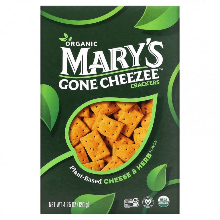 Mary’s Gone Crackers, Mary’s Gone Cheezee Plant-Based Cheese & Herb, 4.25 oz (120 g)