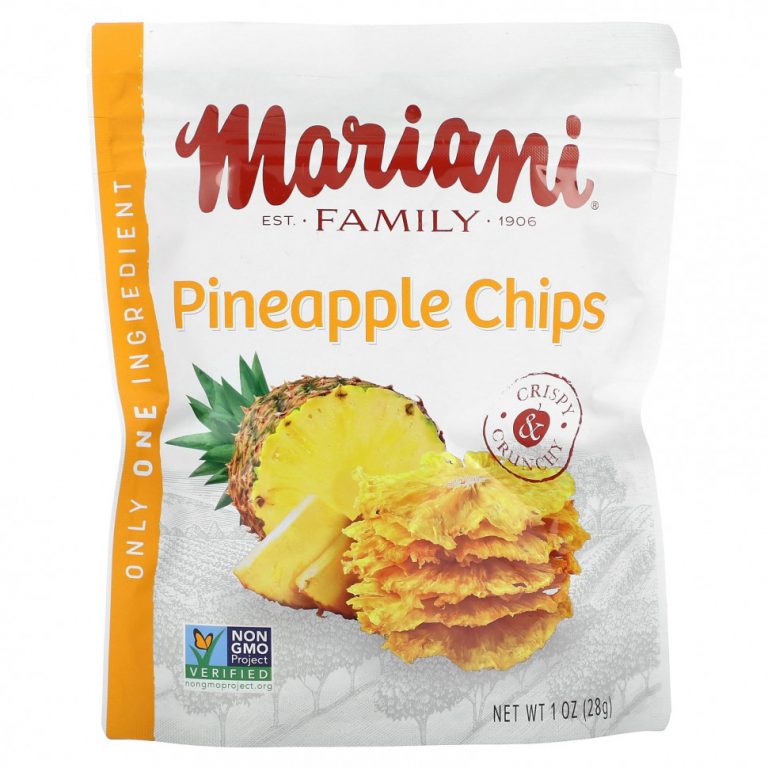 Mariani Dried Fruit, Ананасовые чипсы, 28 г (1 унция)