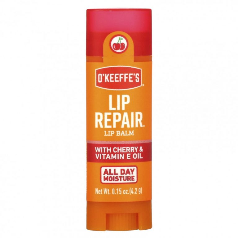 O’Keeffe’s, Бальзам для губ Lip Repair, вишня и масло с витамином Е, 4,2 г (0,15 унции)