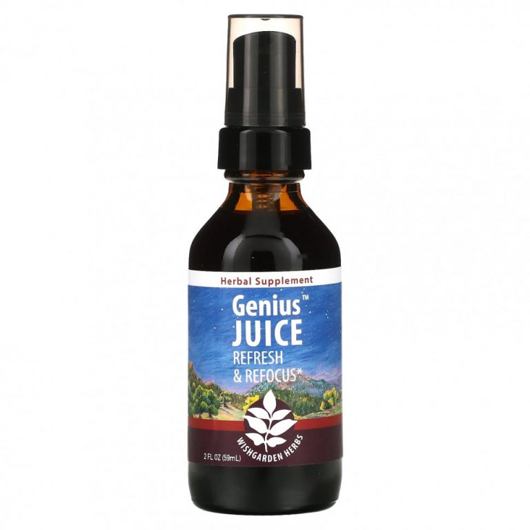 WishGarden Herbs, Genius Juice, Refresh & Refocus, 59 мл (2 жидк. Унции)