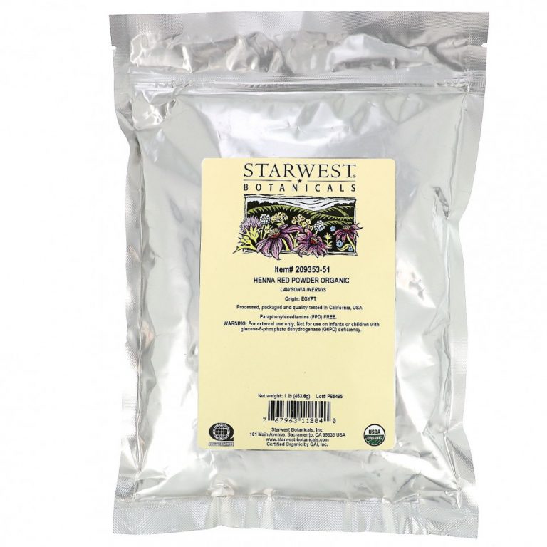 Starwest Botanicals, Порошок красной органической хны, 453,6 г (1 фунт)