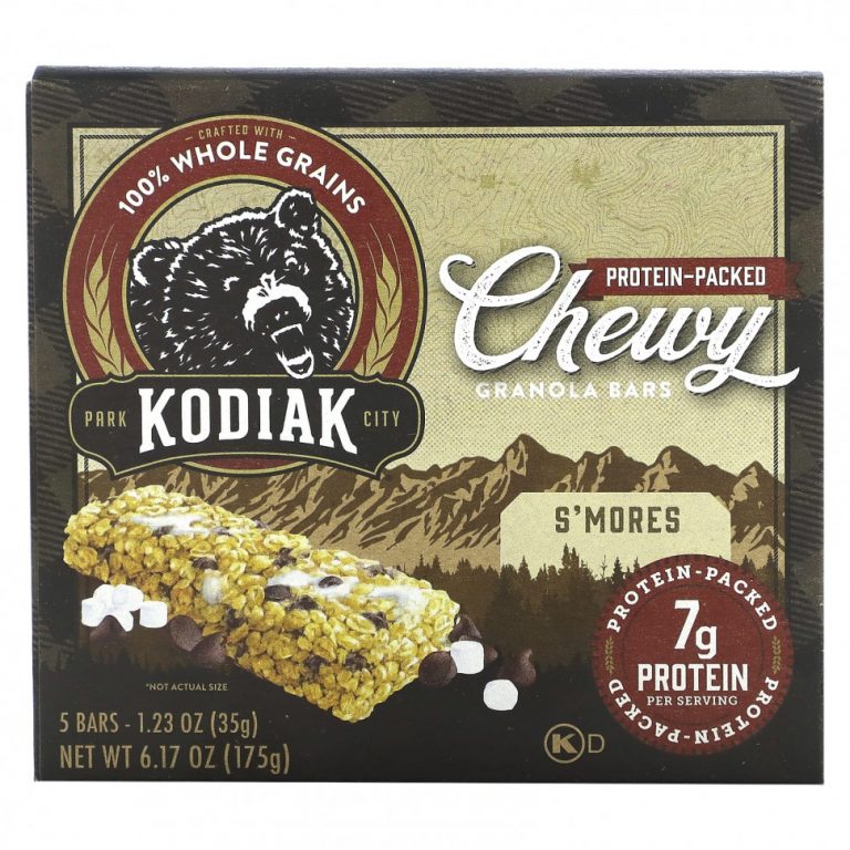 Kodiak Cakes, Жевательные батончики из гранолы, S’mores, 5 батончиков, 35 г (1,23 унции) каждый