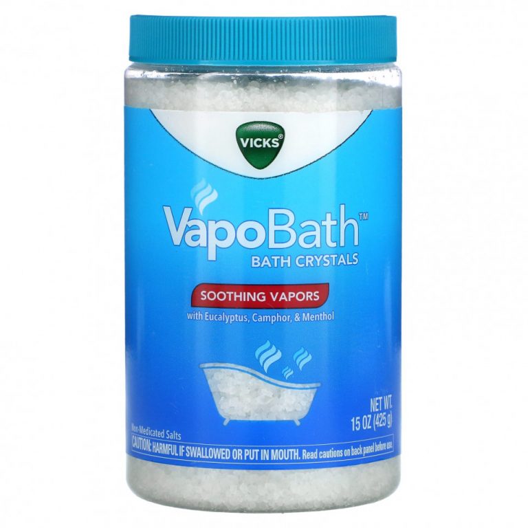 Vicks, VapoBath, кристаллы для ванн, успокаивающие пары, 425 г (15 унций)