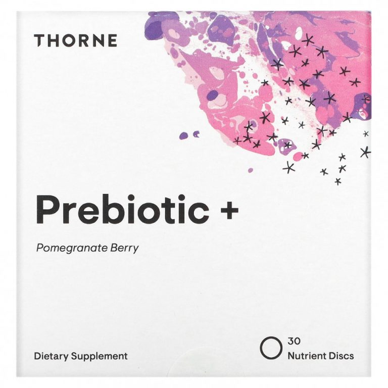 Thorne, Prebiotic+, пребиотики, гранат и ягоды, 30 растворимых дисков с питательными веществами