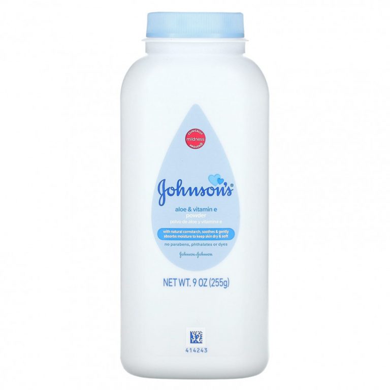 Johnson & Johnson, Порошок с алоэ и витамином Е, 255 г (9 унций)