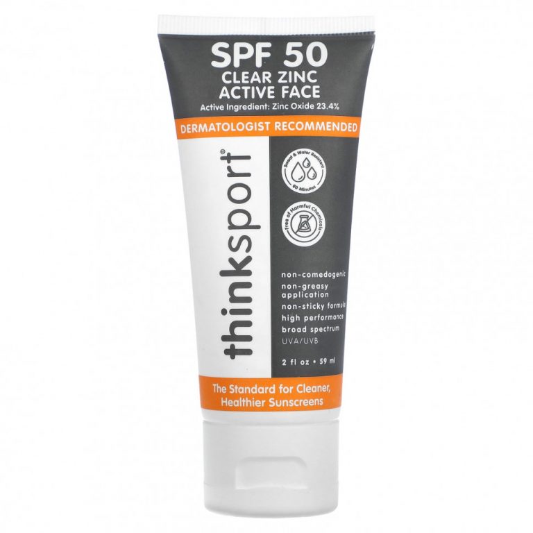 Think, Thinksport, активный цинк для лица, SPF 50, 59 мл (2 жидк. Унции)