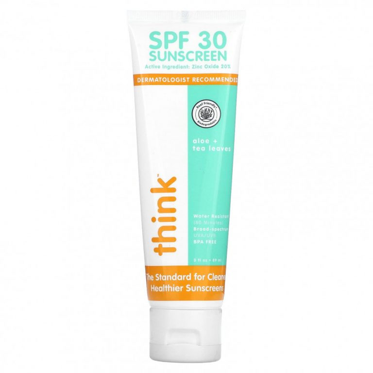 Think, Солнцезащитное средство, SPF 30, алоэ и чайные листья, 89 мл (3 жидк. Унции)