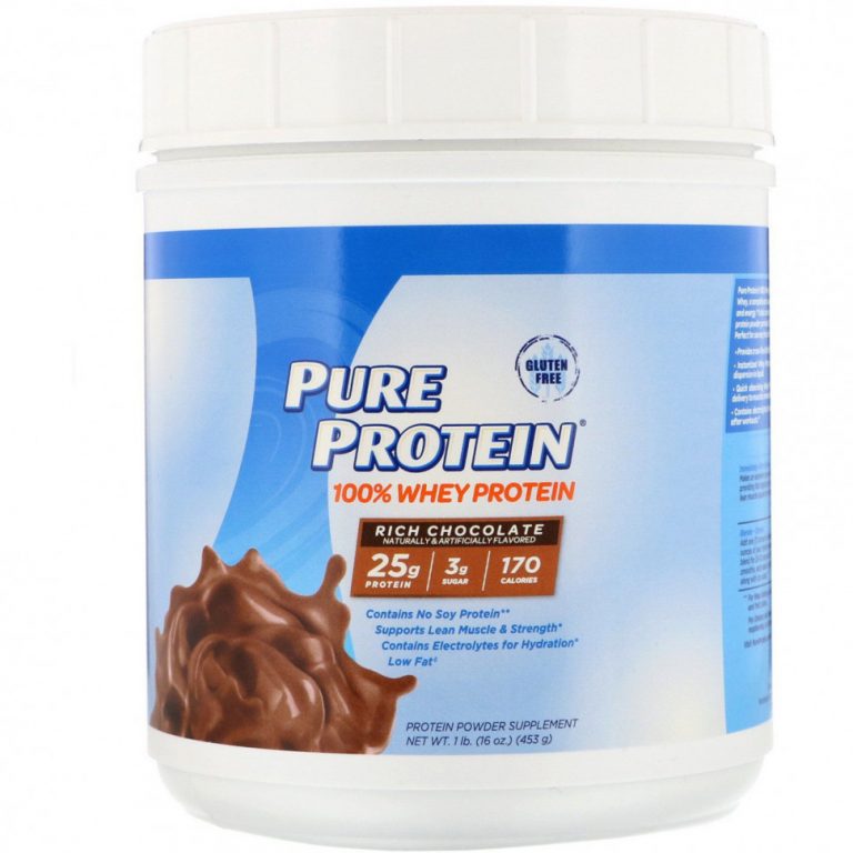 Pure Protein, 100% Whey Powder, Rich Chocolate, 1 lb (453 g)