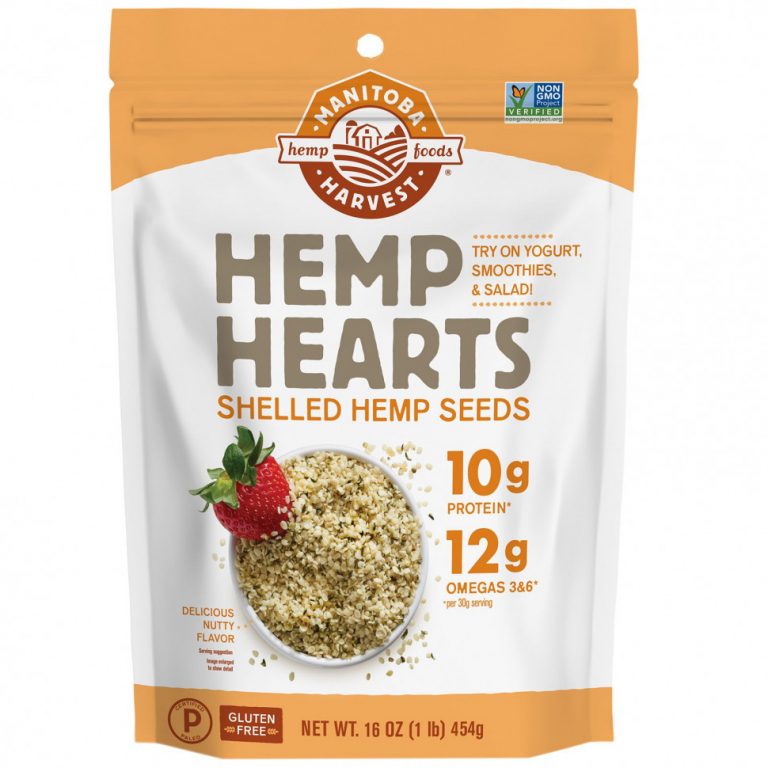 Manitoba Harvest, Hemp Hearts, очищенные семена конопли, 454 г (1 фунт)