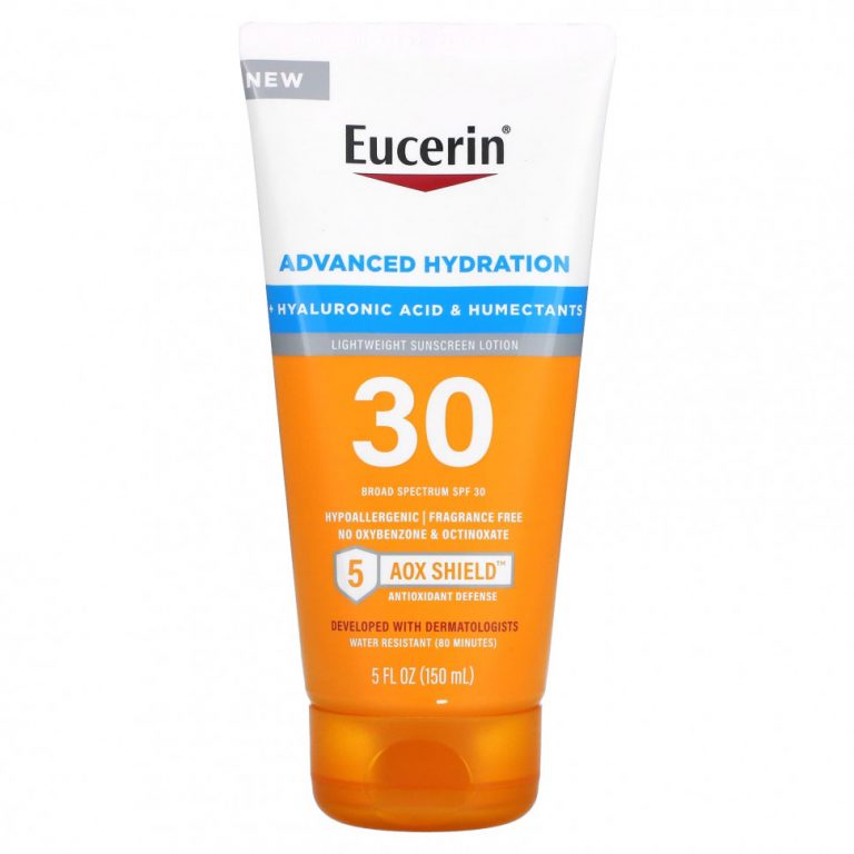 Eucerin, Advanced Hydration, легкий солнцезащитный лосьон, SPF 30, без отдушек, 150 мл (5 жидк. Унций)