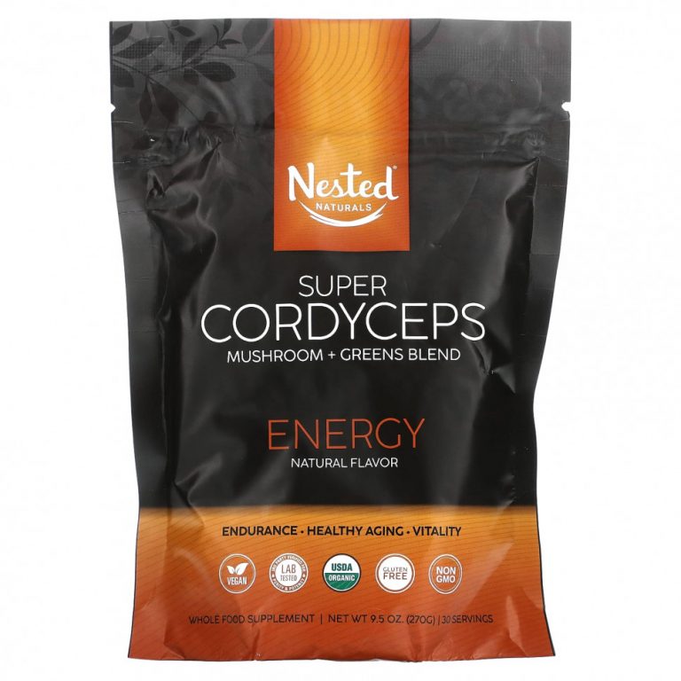 Nested Naturals, Super Cordyceps, смесь грибов и зелени, энергия, 270 г (9,5 унции)