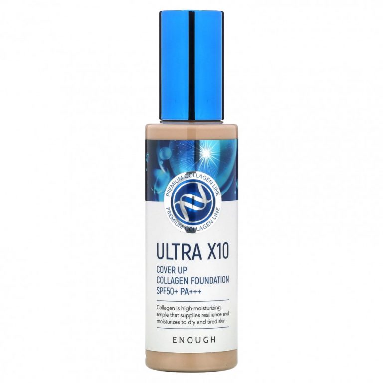 Enough, Ultra X10, тональная основа с коллагеном, SPF50 + PA +++, 13 светло-бежевый, 100 г (3,53 унции)