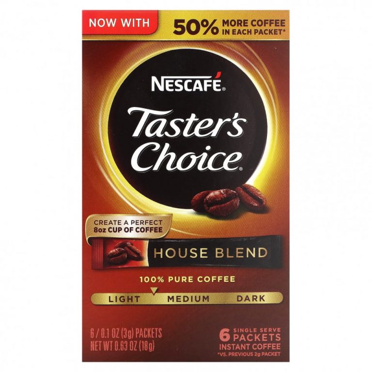 Nescafé, Taster’s Choice, растворимый кофе, домашняя смесь, светлый / средний, 6 пакетиков по 3 г (0,1 унции)