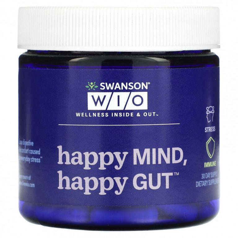 Swanson WIO, Happy Mind, Happy Gut, 30 вегетарианских капсул