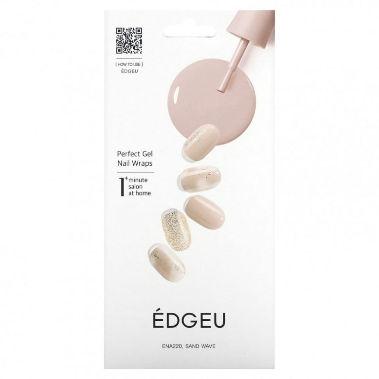 Edgeu, Perfect Gel Nail Wraps, ENT220, песочная волна, набор из 16 полосок