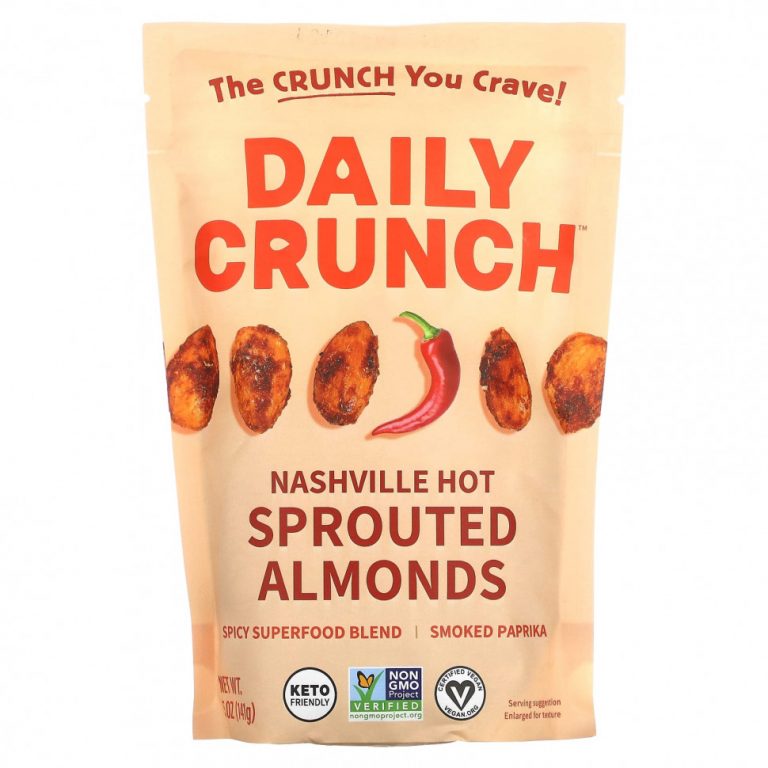 Daily Crunch, Пророщенный миндаль, острый по Нэшвиллу, 141 г (5 унций)