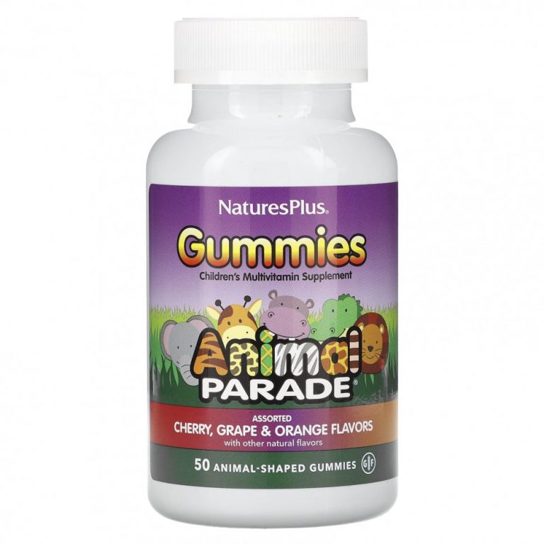 NaturesPlus, Animal Parade, детские мультивитаминные жевательные мармеладки, ассорти, 50 жевательных мармеладок