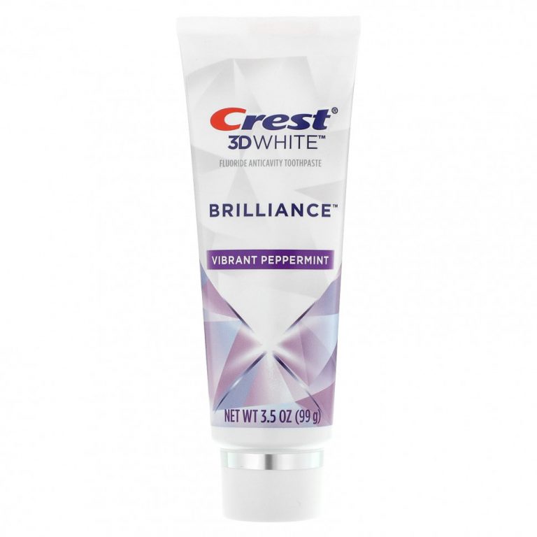 Crest, 3D White, Brilliance, зубная паста с фтором, яркая перечная мята, 3 пакетика по 99 г (3,5 унции)