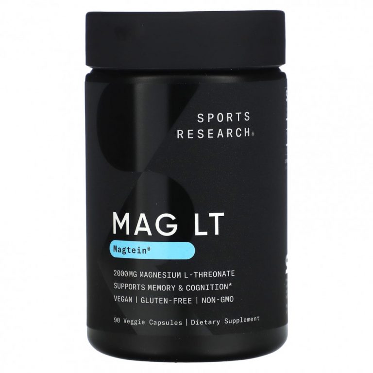 Sports Research, MAG LT, Magtein, 2000 мг, 90 растительных капсул