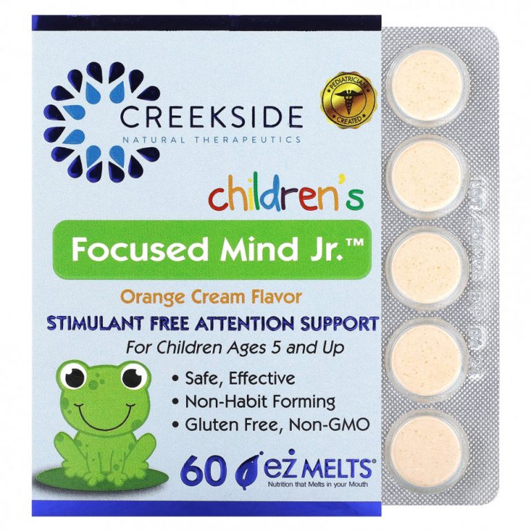 Creekside Natural Therapeutics, Children’s Focused Mind Jr, апельсиновый крем, 60 таблеток EZ-Melt