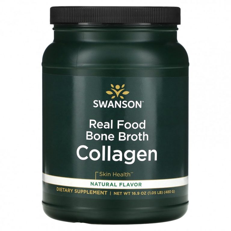 Swanson, Real Food Bone Broth Collagen, 480 г (1,05 фунта)