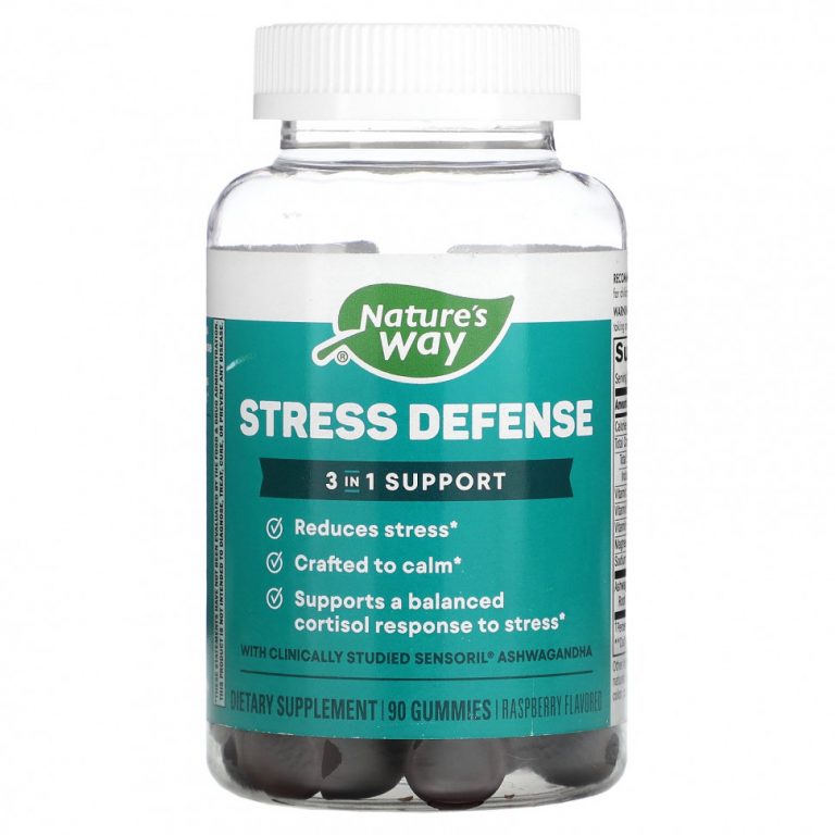 Nature’s Way, Stress Defense, малина, 90 жевательных таблеток