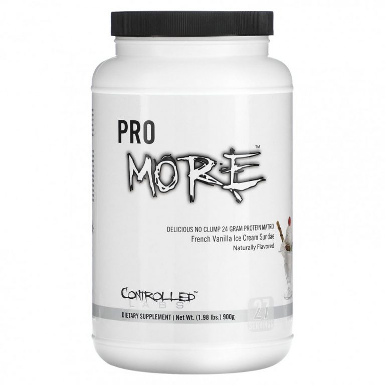 Controlled Labs, Pro More, Protein Matrix, мороженое с французским ванильным мороженым, 900 г (1,98 фунта)