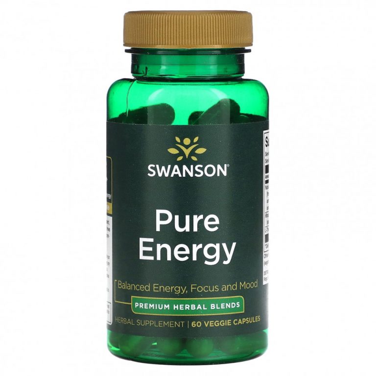 Swanson, Pure Energy, 60 растительных капсул