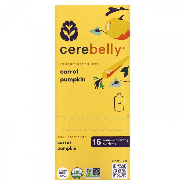 Cerebelly, Organic Baby Puree, Carrot Pumpkin, 6 Pouches, 4 oz (113 g) Each