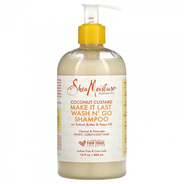 SheaMoisture, Make It Last Wash N ‘Go, шампунь, кокосовый крем, с маслом кокум и маслом пекуи, 384 мл (13 жидк. Унций)