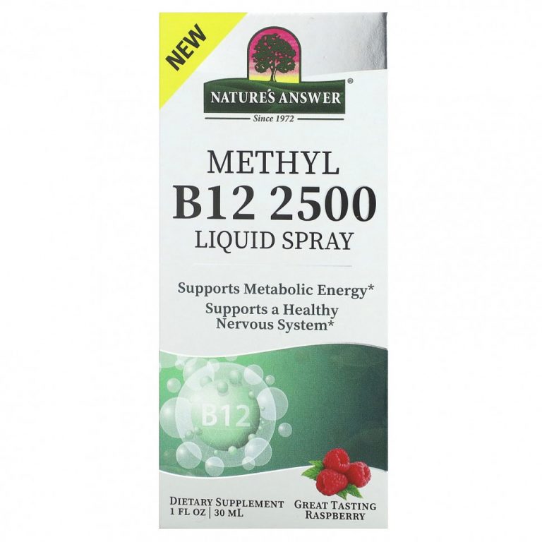 Nature’s Answer, Methyl B12 2500, жидкий спрей, малина, 30 мл (1 жидк. Унция)