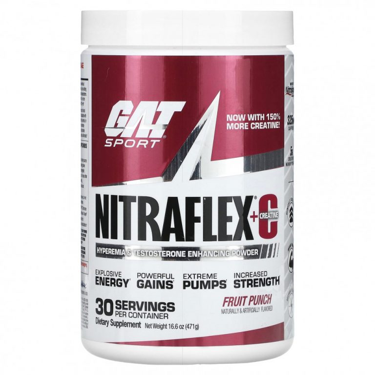 GAT, NITRAFLEX + Creatine, фруктовый пунш, 471 г (16,6 унции)