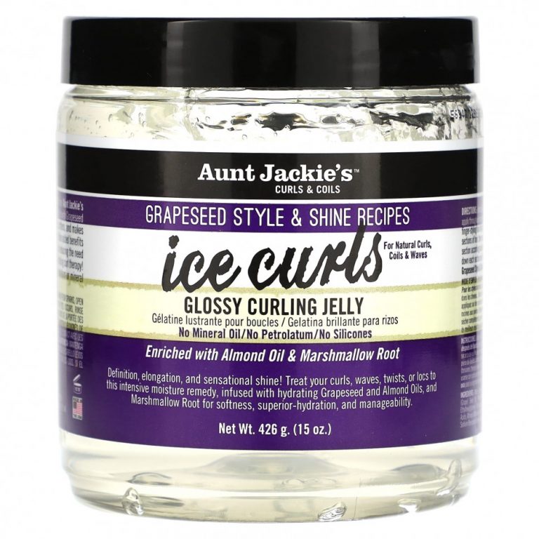 Aunt Jackie’s Curls & Coils, Ice Curls, глянцевое желе для завивки волос, 426 г (15 унций)