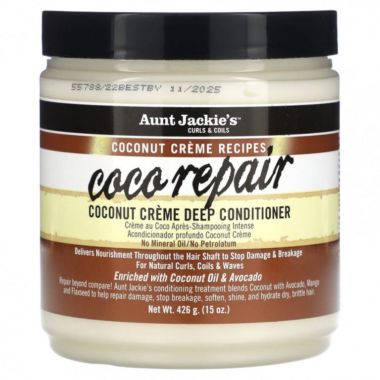 Aunt Jackie’s Curls & Coils, Coco Repair, кондиционер для глубокого нанесения с кокосом, 426 г (15 унций)