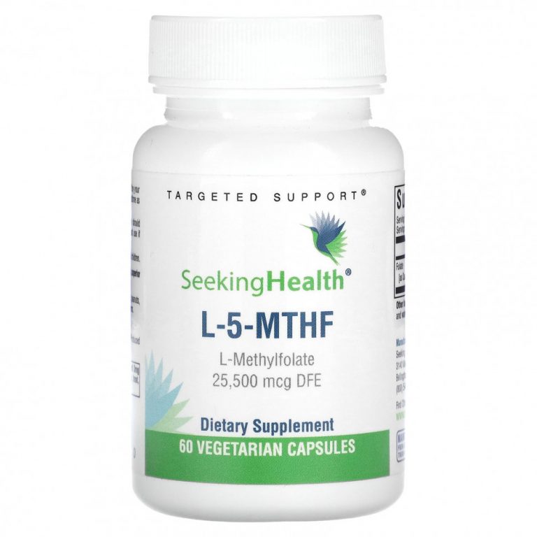 Seeking Health, L-5-MTHF, L-метилфолат, 25 500 мкг DFE, 60 вегетарианских капсул