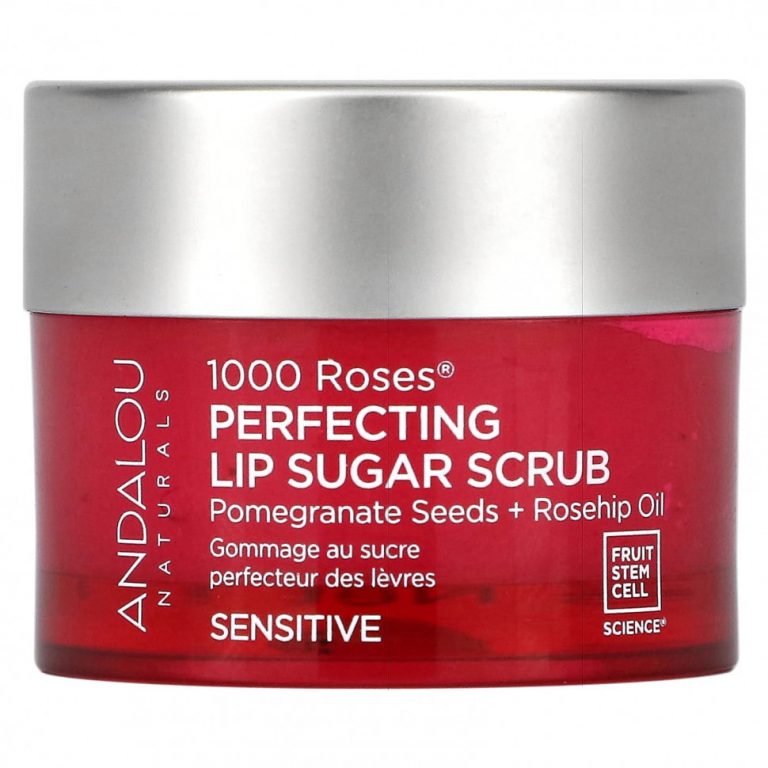 Andalou Naturals, 1000 Roses, сахарный скраб для губ, для чувствительной кожи, 14,2 г (0,5 унции)