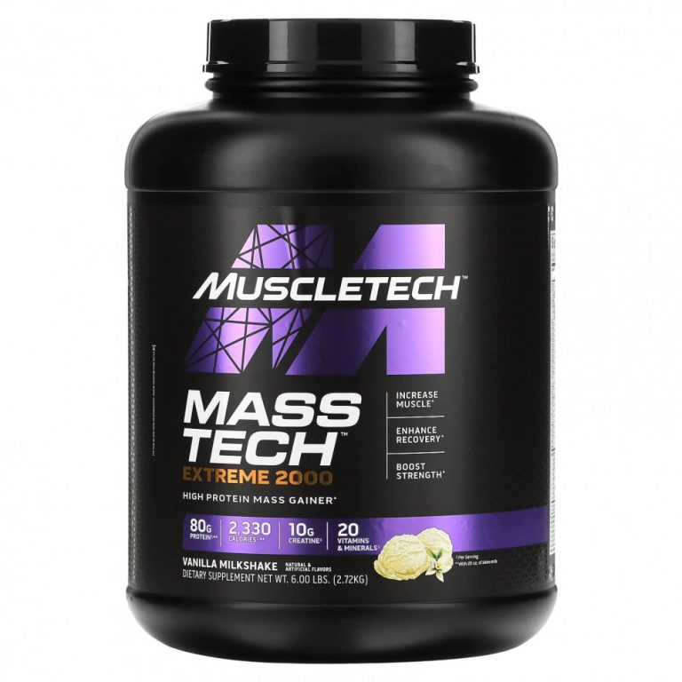 MuscleTech, Mass Tech Extreme 2000, Vanilla Milkshake, 6 lbs (2.72 kg)