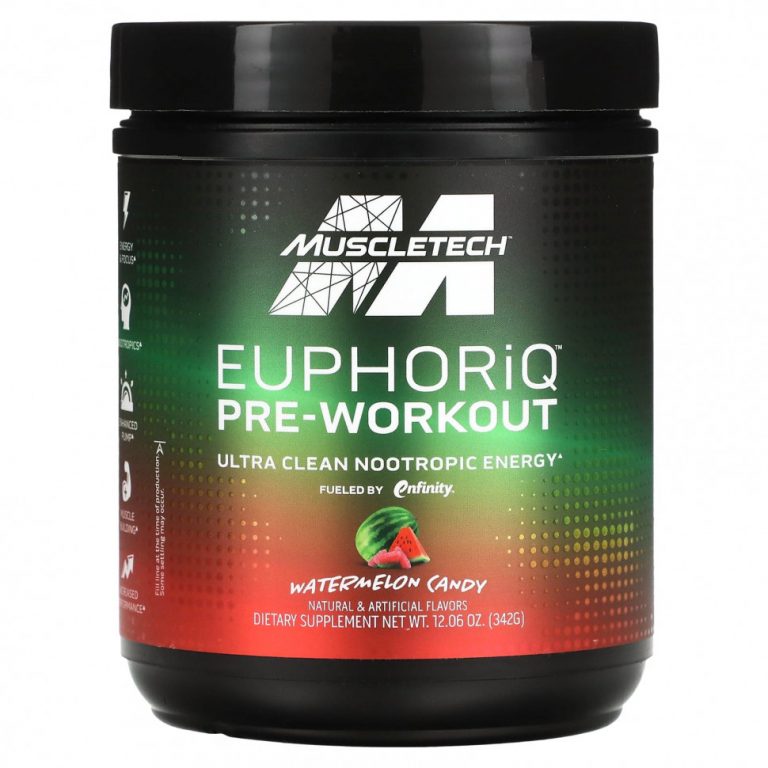 MuscleTech, EuphoriQ перед тренировкой, арбузные конфеты, 342 г (12,06 унции)