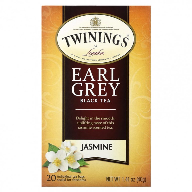 Twinings, Black Tea, Earl Grey, жасмин, 20 отдельных чайных пакетиков, 40 г (1,41 унции)