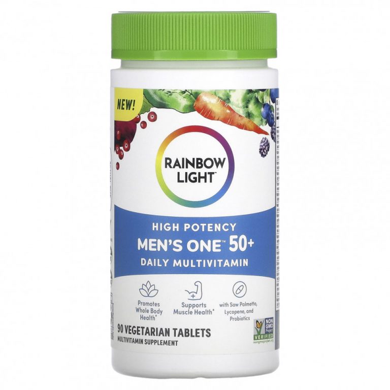 Rainbow Light, Men’s One 50+ Daily, мультивитамины, высокая эффективность, 90 вегетарианских таблеток