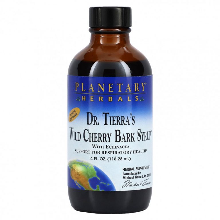 Planetary Herbals, Веганский протеин от Dr. Tierra’s сироп из коры дикой вишни, 118,28 мл (4 жидк. Унции)