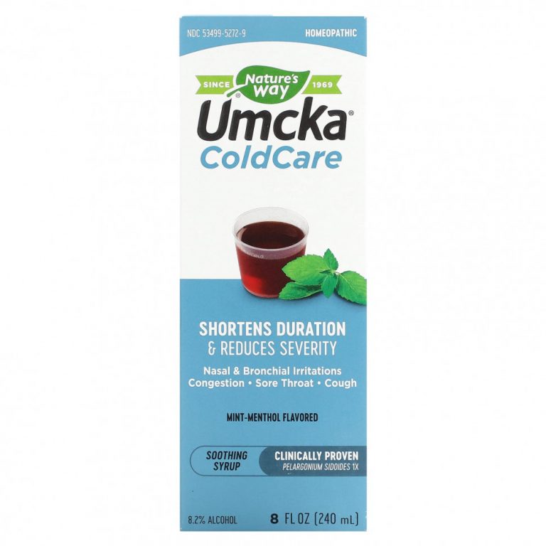 Nature’s Way, Umcka, ColdCare, Soothing Syrup, Mint Menthol , 8 oz (240 ml)