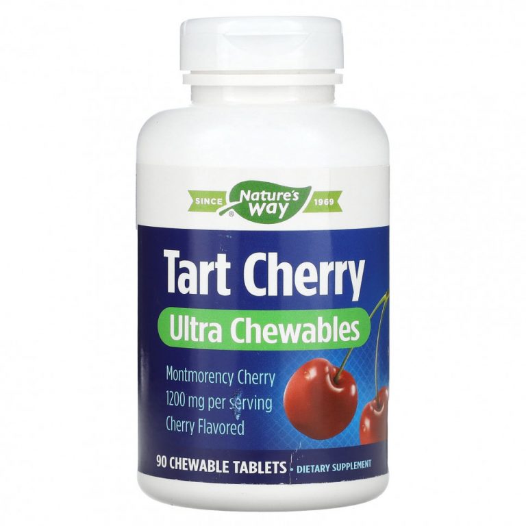 Nature’s Way, Tart Cherry, Ultra Chewable, вишня, 400 мг, 90 жевательных таблеток