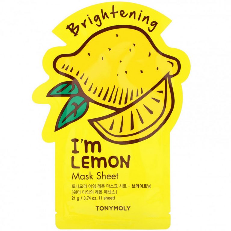 Tony Moly, I’m Lemon, осветляющая тканевая маска, 1 шт., 21 г (0,74 унции)