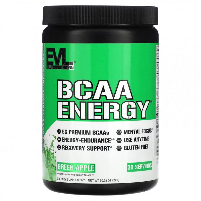 EVLution Nutrition, BCAA Energy, Зеленое Яблоко, 10,2 унций (291 г)