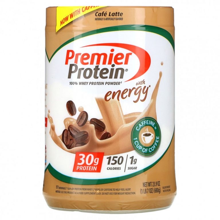 Premier Protein, 100% порошок из сывороточного протеина, латте для кофе, 680 г (1 фунт 7 унций)