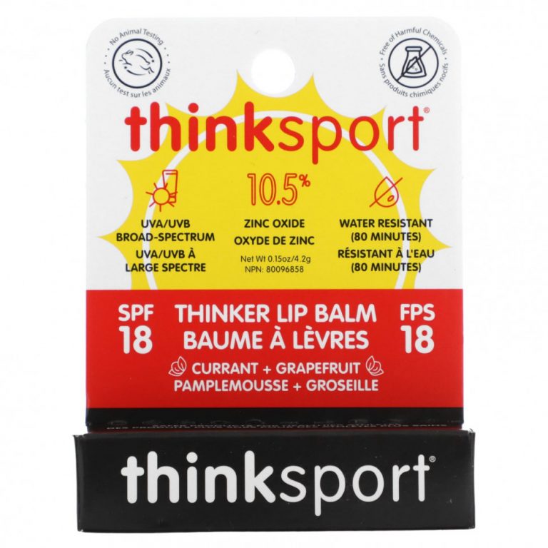 Think, Thinksport, бальзам для губ Thinker, SPF 18, смородина и грейпфрут, 4,2 г (0,15 унции)