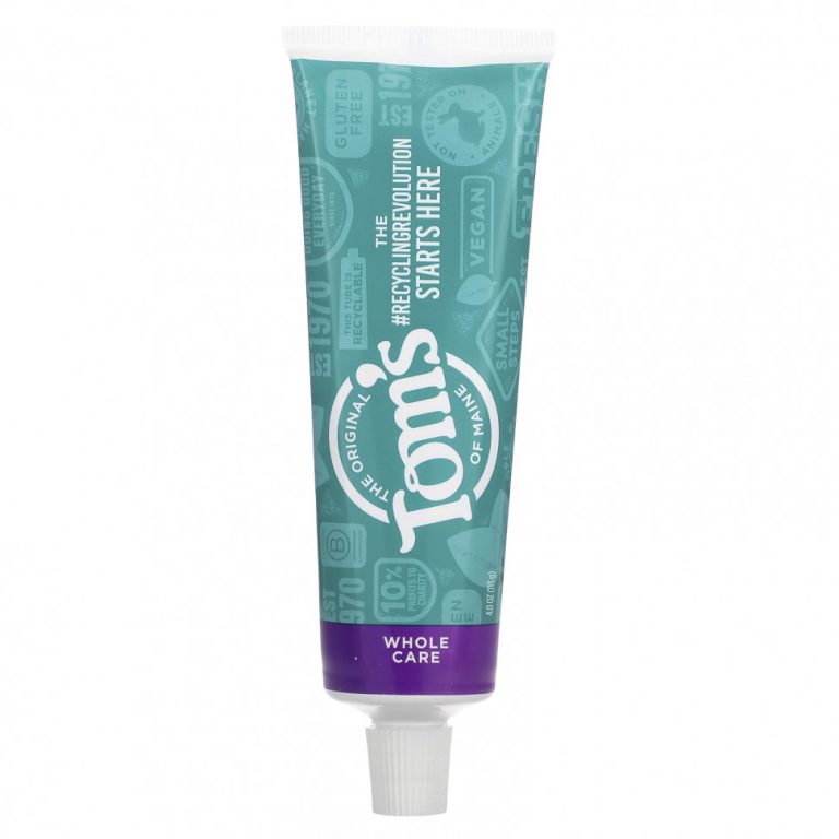 Tom’s of Maine, Whole Care Anticavity Toothpaste, Spearmint, 4 oz (113 g)